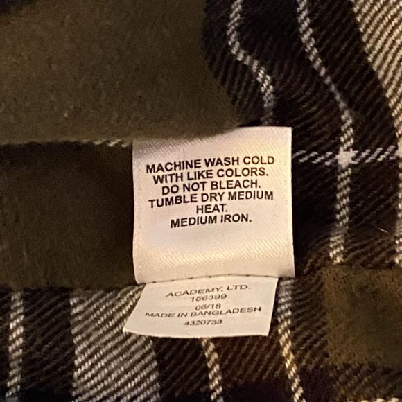 BRAZOS WORK FORCE Jacket Green Twill Flannel Lined Snap Outdoor Mens 2XL XXL - Picture 11 of 12